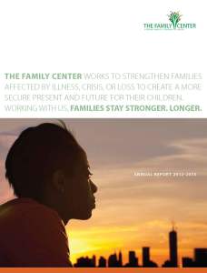 Cover of the latest Family Center Annual Report.  Click on the link embedded in Merryl's blog to see this piece depicting our work.
